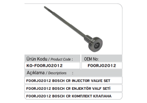 F00RJ02012 Common Rail Valve Set 